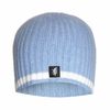 Sky & White Cashmere Beanie Hat