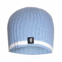 Sky & White Cashmere Beanie Hat