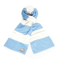 Sky & White Cotton-Merino Scarf