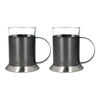 La Cafetiere Edited Set of 2 Glass Cups Gun Metal Grey