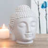 Large Grey Buddha Head Oil Burner 20cm