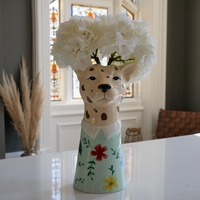 Large Leopard Head Vase