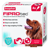 Beaphar FIPROtec Spot On for Dogs Medium Dog 4 Pipettes