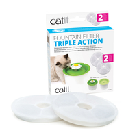 Catit 2.0 Flower Fountain for Cats & Small Dogs 2 Pack Triple Action Filters