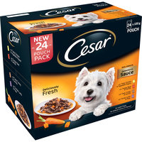 Cesar Pouch Deliciously Fresh Favourites in Sauce Adult Dog Food 100g x 24