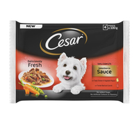 Cesar Pouch Deliciously Fresh Selection In Sauce Adult Dog Food 100g x 4