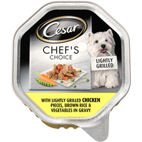 Cesar Tray Chefs Choice Lightly Grilled Chicken Adult Dog Food 14 x 150g