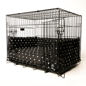 Charley Chau Crate Mattress & Bed Bumper Set Dotty Charcoal - Small