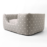 Charley Chau Deeply Dishy Dog Bed Dotty Dove Grey Medium