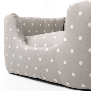 Charley Chau Deeply Dishy Dog Bed Dotty Dove Grey Small