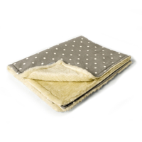 Charley Chau Faux Fur Fleece Dog Comforter Dotty Dove Grey Medium