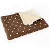 Charley Chau Faux Fur Fleece Dotty Chocolate Dog Blanket Medium