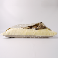 Charley Chau Luxury Cotton Snuggle Dog Bed Dotty Taupe - Large