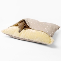 Charley Chau Luxury Cotton Snuggle Dog Bed Dotty Taupe - Medium