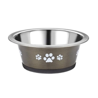 Classic Posh Paws Stainless Steel Grey Cat Dish