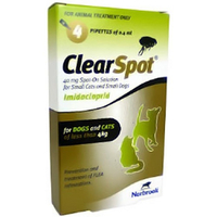 ClearSpot Spot On for Cats 40mg Small & Medium Cats up to 4kg - 4 Pipettes