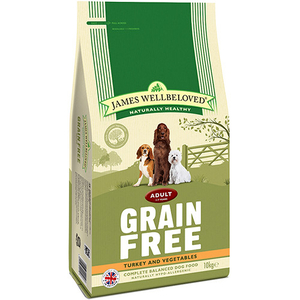 James Wellbeloved Grain Free Turkey & Vegetables Adult Dog Food 10kg x 2