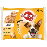 Pedigree Pouch Chicken & Lamb Selection in Jelly Adult Dog Food 100g x 4